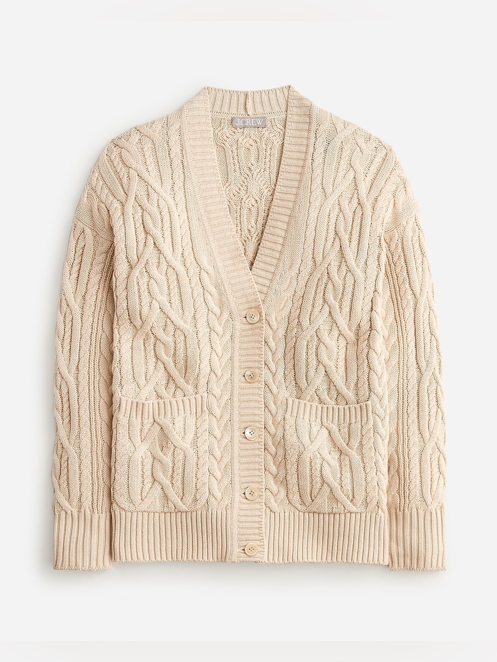 J. Crew Tan Cable Knit Cardigan sz S